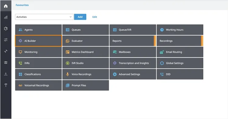 Riquadro AI Builder in Configure › AI Applications