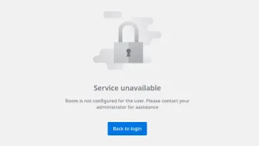Messaggio di errore Stanza non configurata per l’utente
