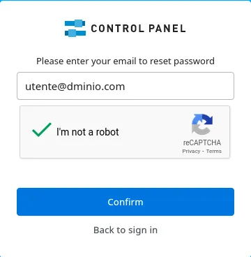 Voce Change Password nel pannello My Services