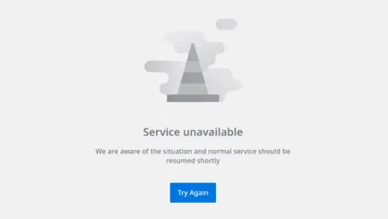 Messaggio di errore Servizio non disponibile