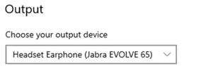 Scelta del dispositivo di uscita audio