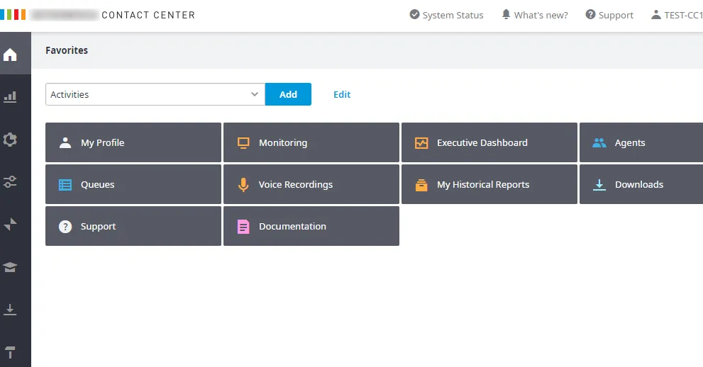 Portale di amministrazione del Contact Center aperto tramite SSO