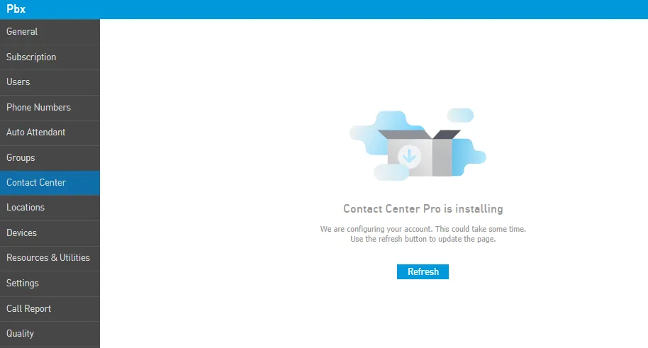Installazione del Contact Center in corso