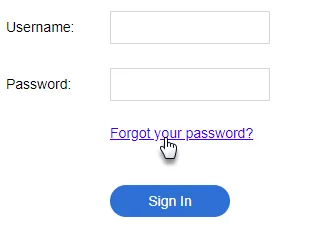 Collegamento Forgot your password? nella pagina di accesso