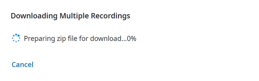 Finestra Downloading Multiple Recordings