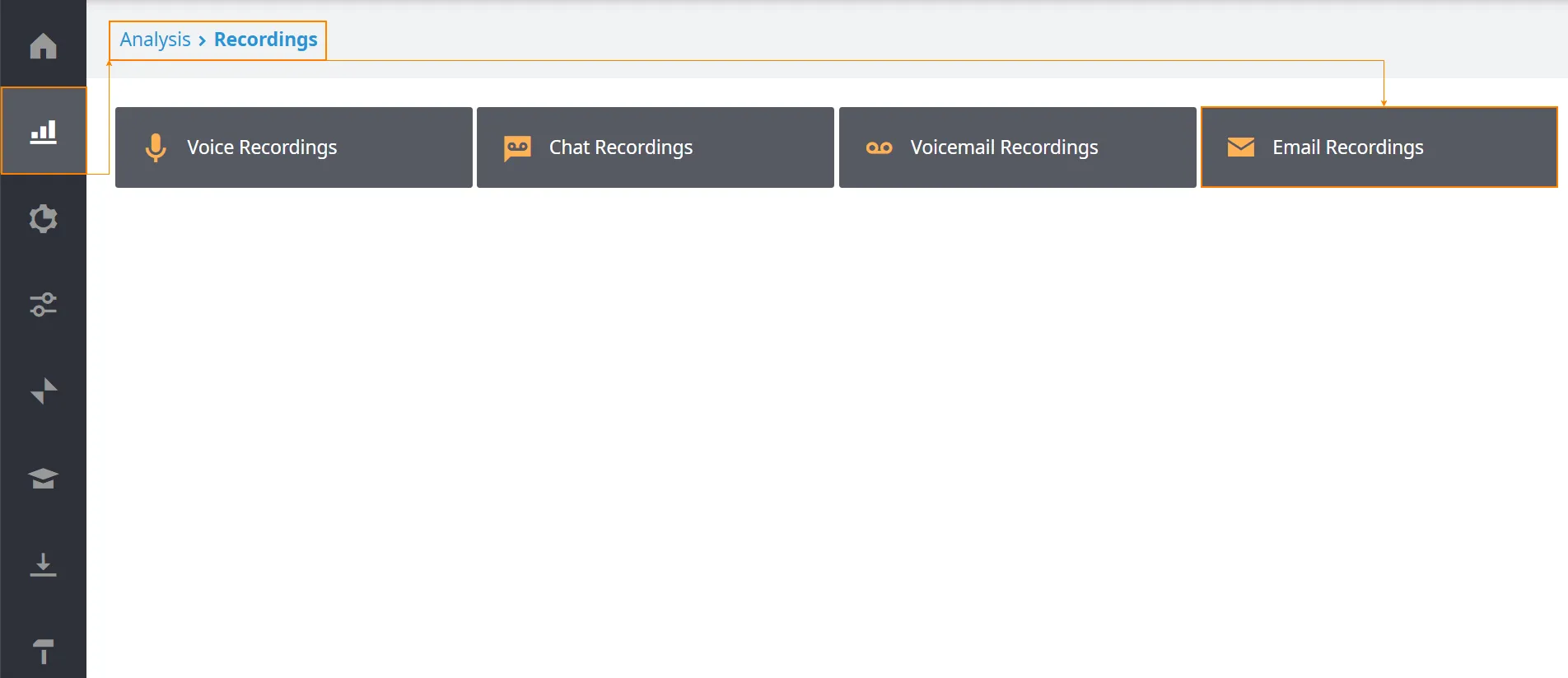 Riquadro Email Recordings