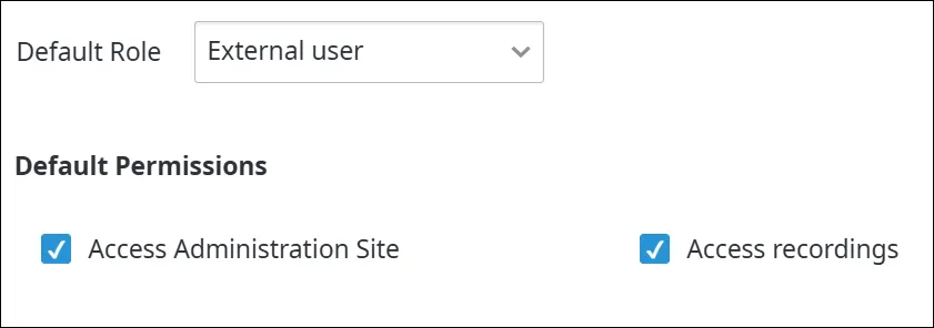 Permessi del ruolo External User