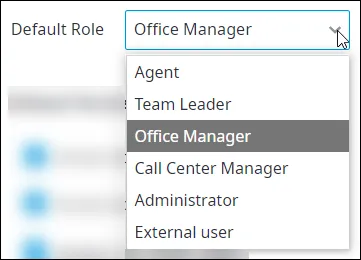 Sezione Default Role della scheda Security