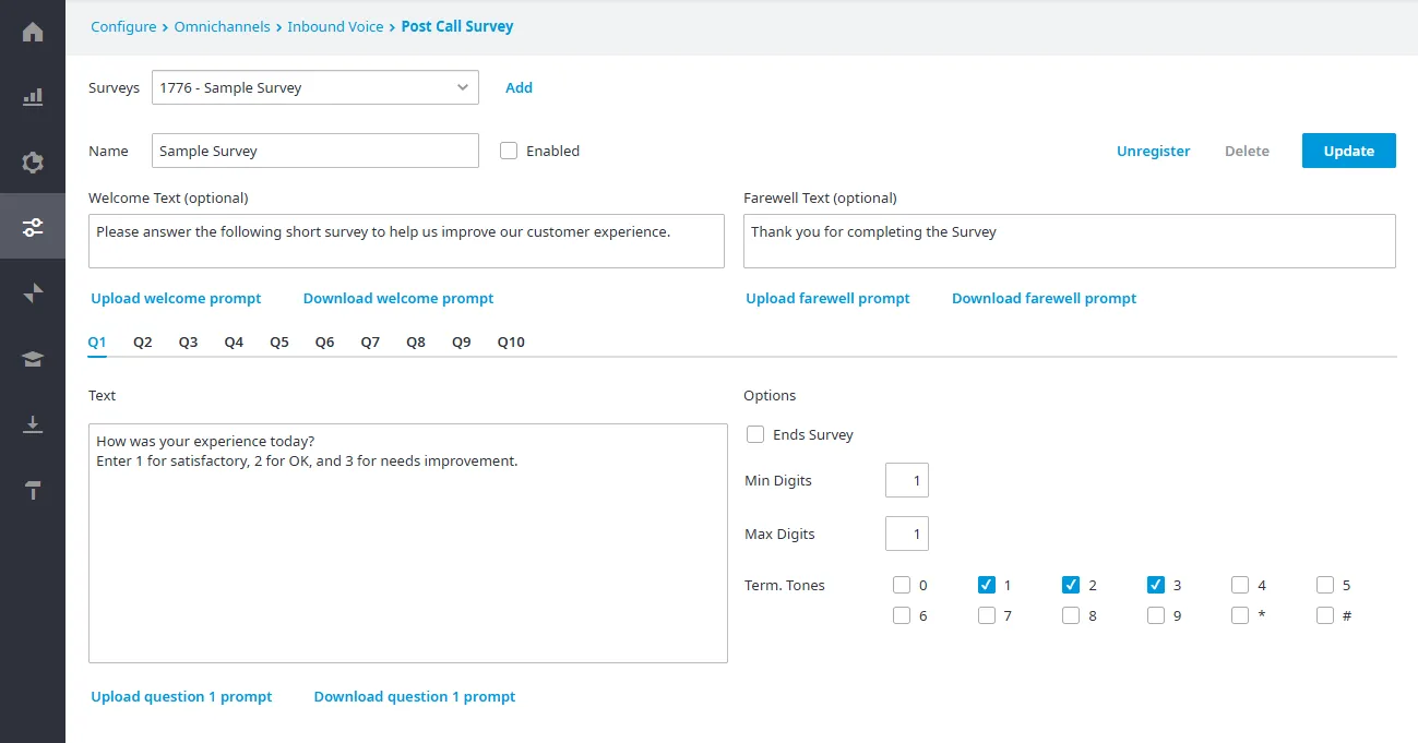 Pagina Post Call Survey