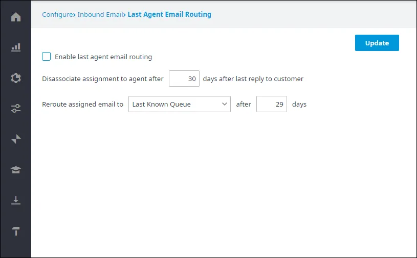 Pagina Last Agent Email Routing