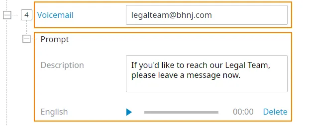 Configurazione dell’opzione Voicemail