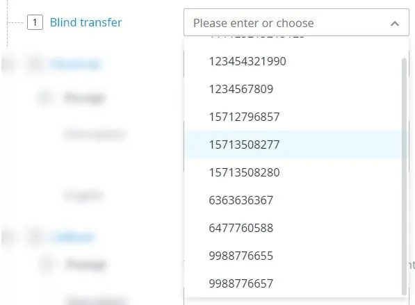 Configurazione del trasferimento cieco