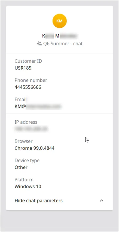Dettagli del dispositivo del cliente