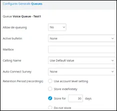 Impostazioni della coda con il BYOS configurato