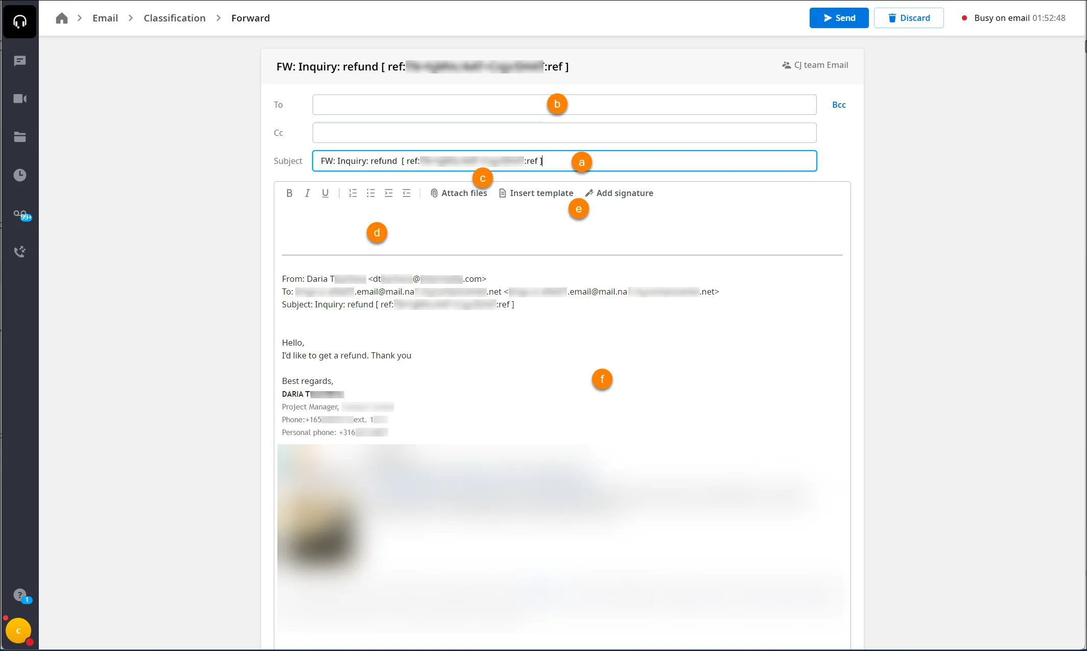 Inoltro di un’email