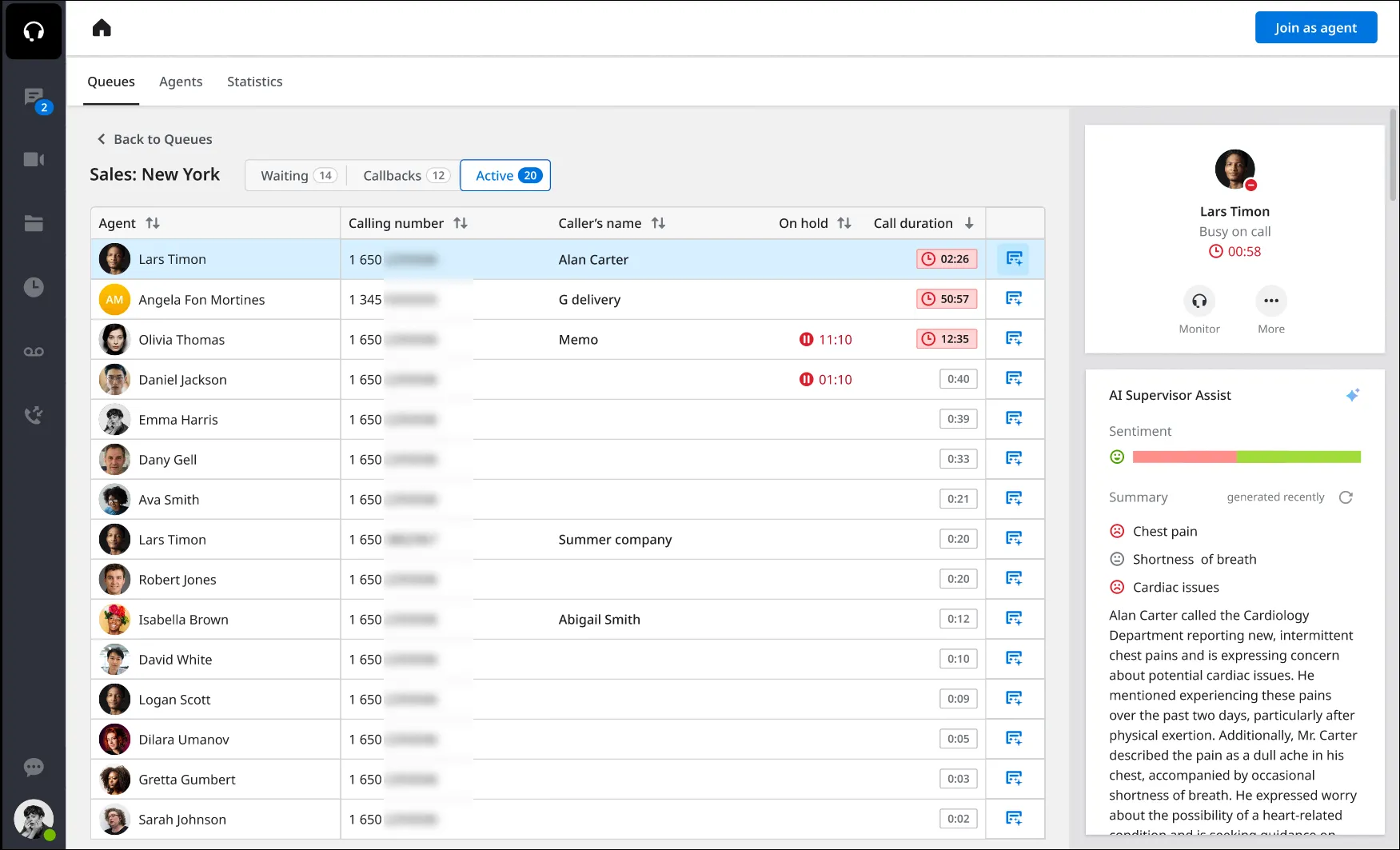 AI Supervisor Assist per le chiamate attive
