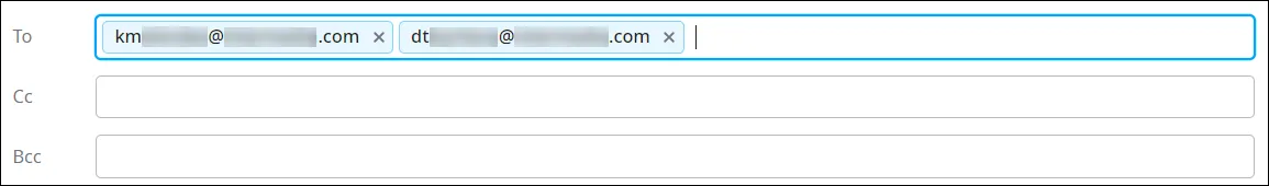 Campi CC e BCC della nuova email