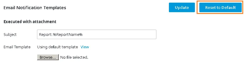 Pulsante Reset to Default