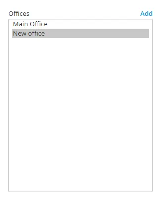 Nuova sede New office evidenziata nell’elenco