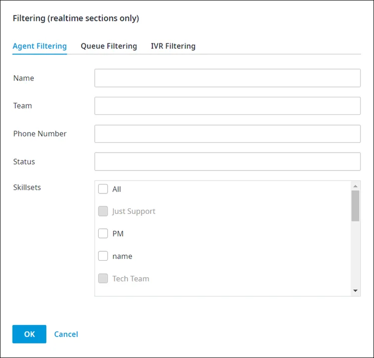 Scheda Agent Filtering