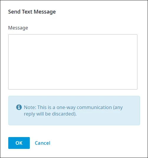 Finestra Send Text Message