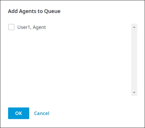 Finestra Add Agents to Queue