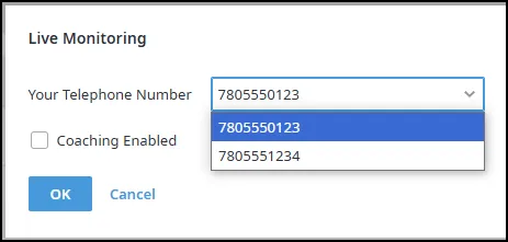Inserimento del numero di telefono per l’ascolto
