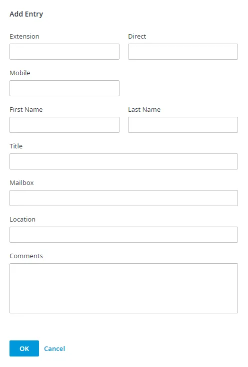 Finestra Add Entry
