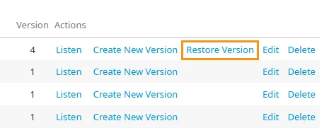 Collegamento Restore Version