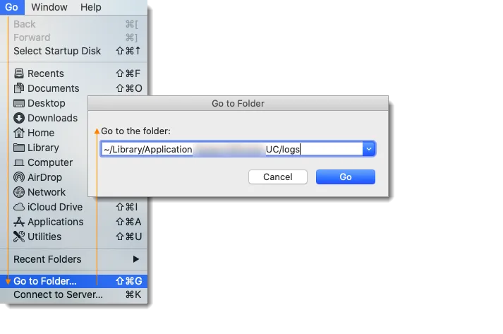 Cartella dei log di EagleMercury nel Finder
