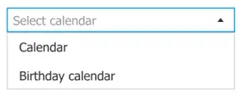 Selezione dell’account di calendario durante la creazione della stanza