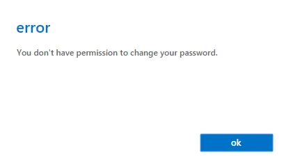 Impostazione User cannot change password selezionata