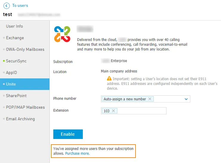 Errore Not enough subscriptions dall’elenco utenti