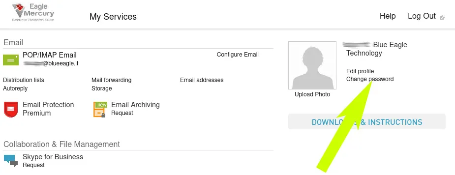 Pulsante Login della pagina di accesso a My Services